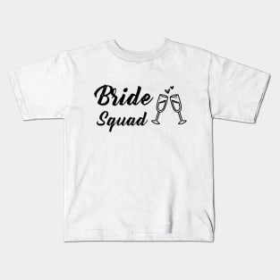 Bride Squad with Champagne Glass Kids T-Shirt